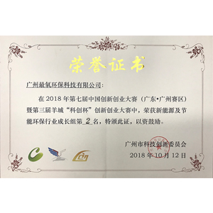 2018创新创业大赛广州市二等奖